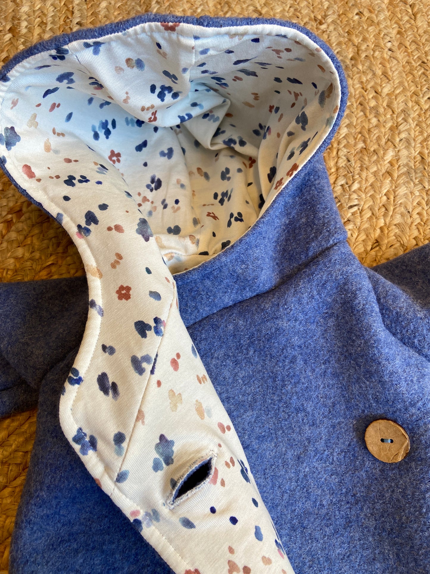 Wollwalk Overall "Happy Dots" (Blau) - handgemacht