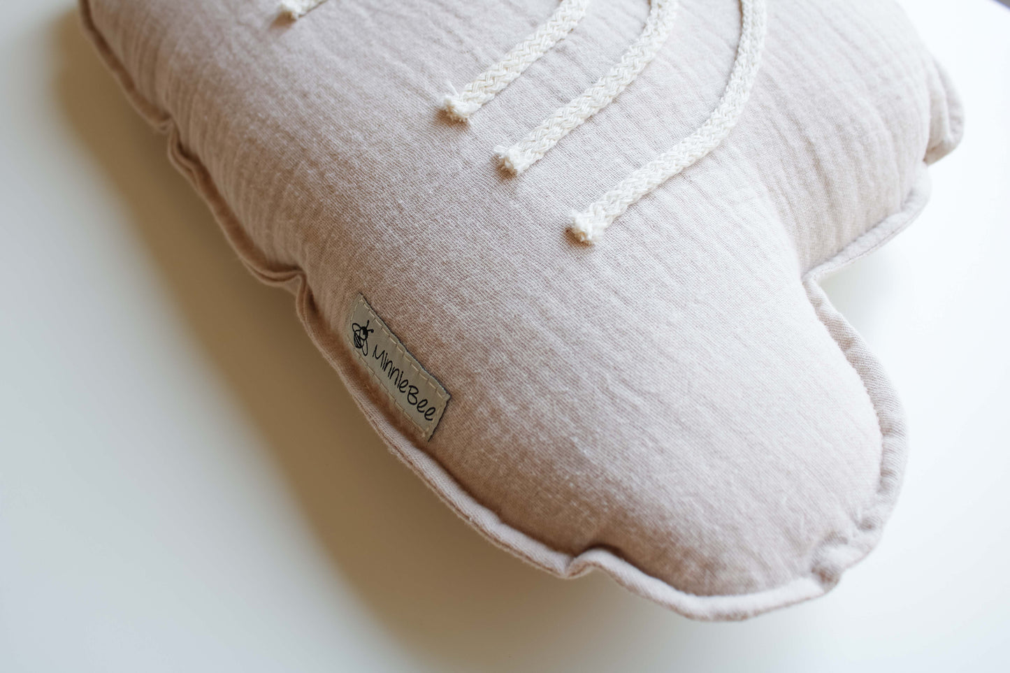 Wolken Kissen "Regenbogen" (Grau/Beige)