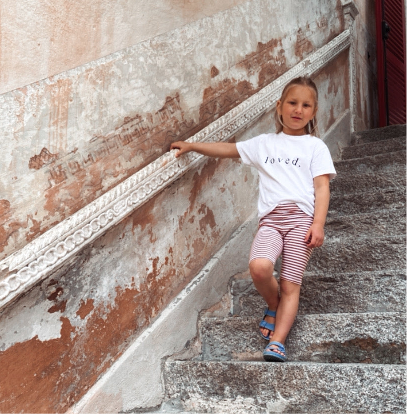 Kurze Leggings "Stripes" (Kupfer)