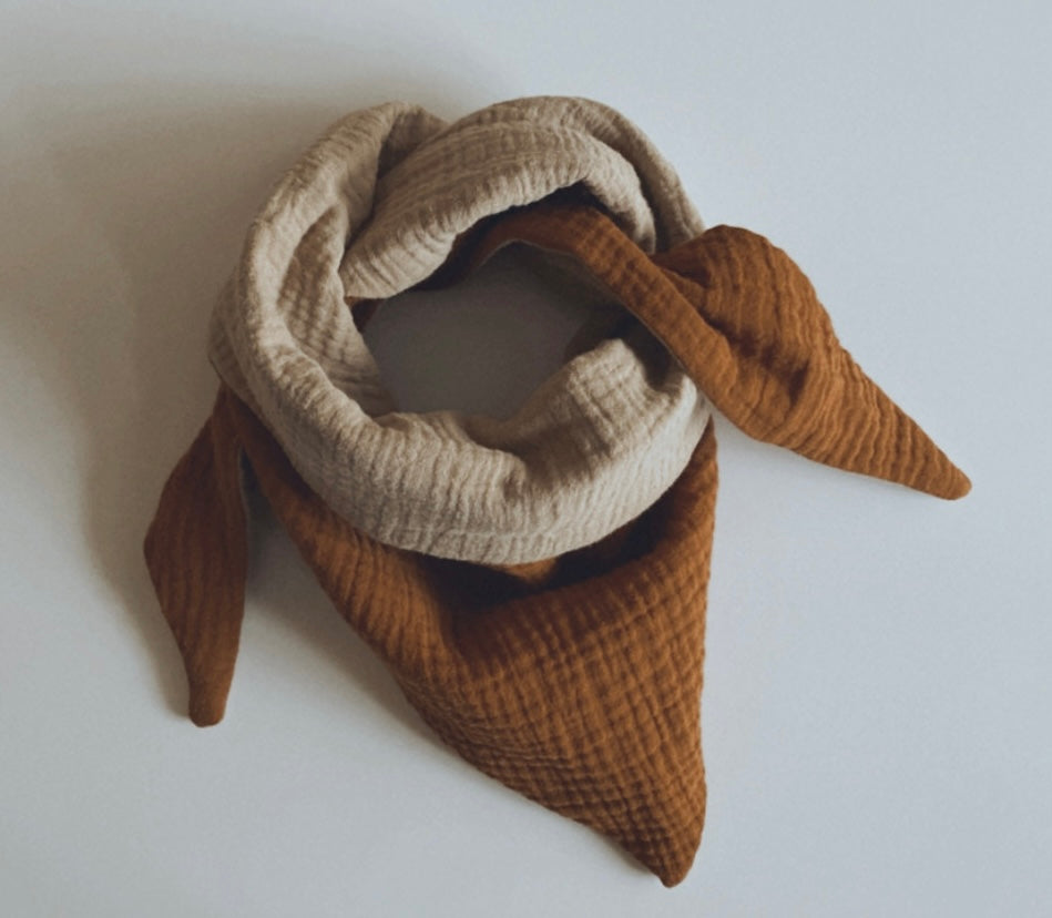 Großes Halstuch (Beige/Ocker)