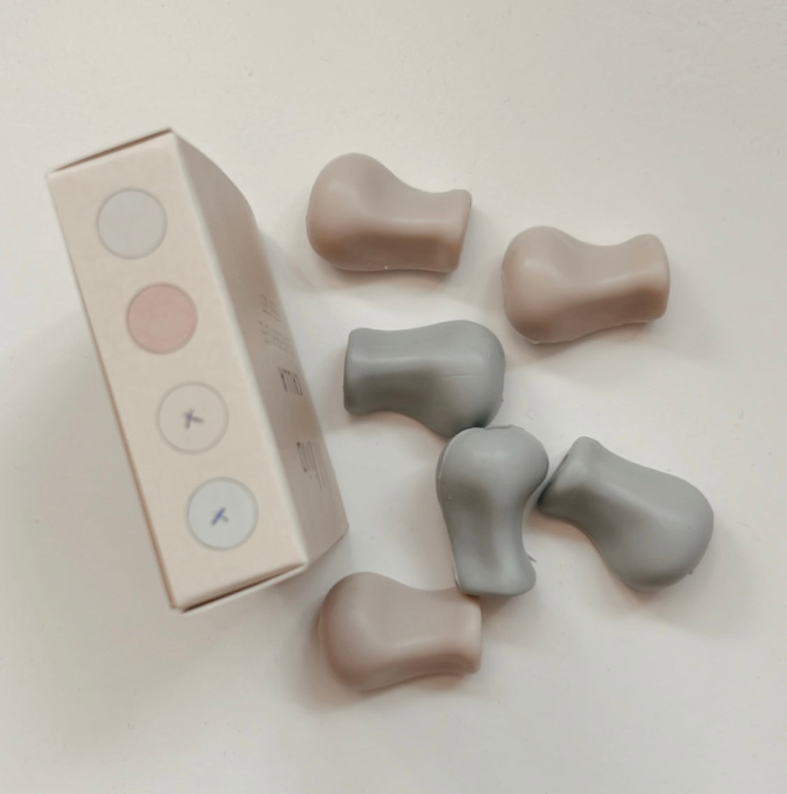 Schreibhilfe "Calla" (Mint/Rosa) aus Silikon im 6er-Set