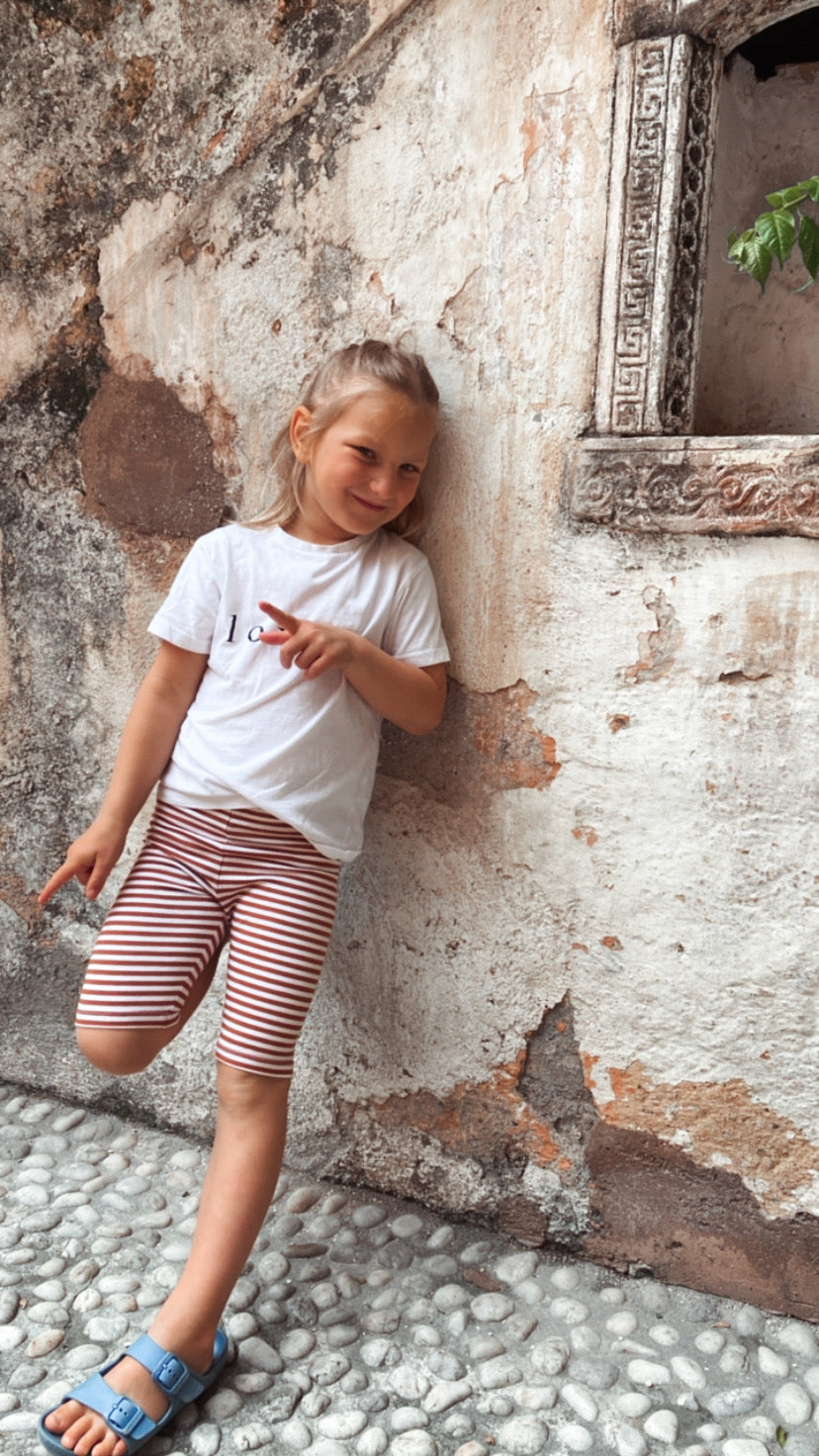 Kurze Leggings "Stripes" (Kupfer)
