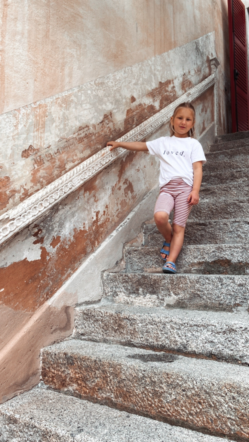 Kurze Leggings "Stripes" (Kupfer)