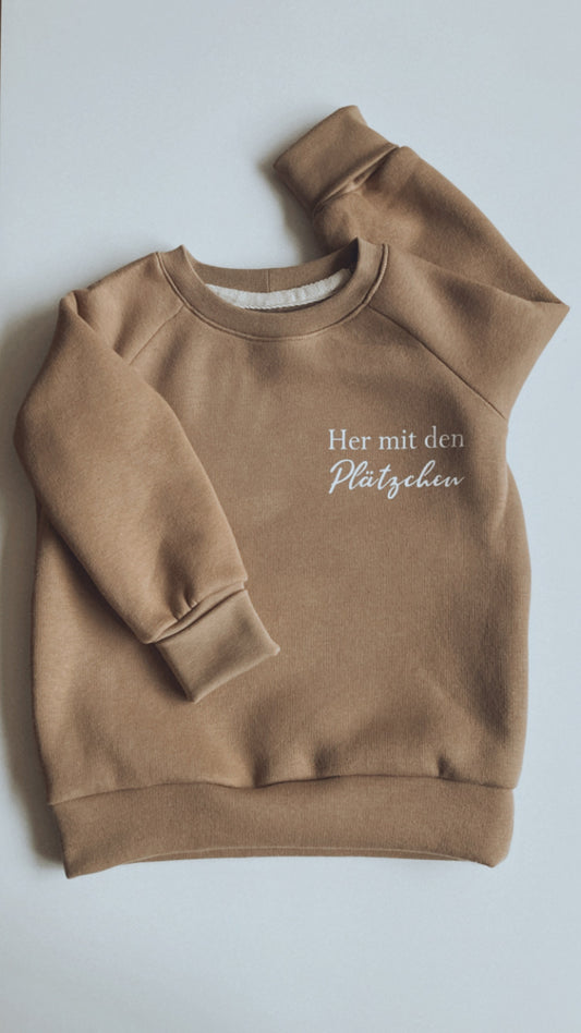 Kuschel-Sweater "Her mit den Plätzchen" (Karamell)