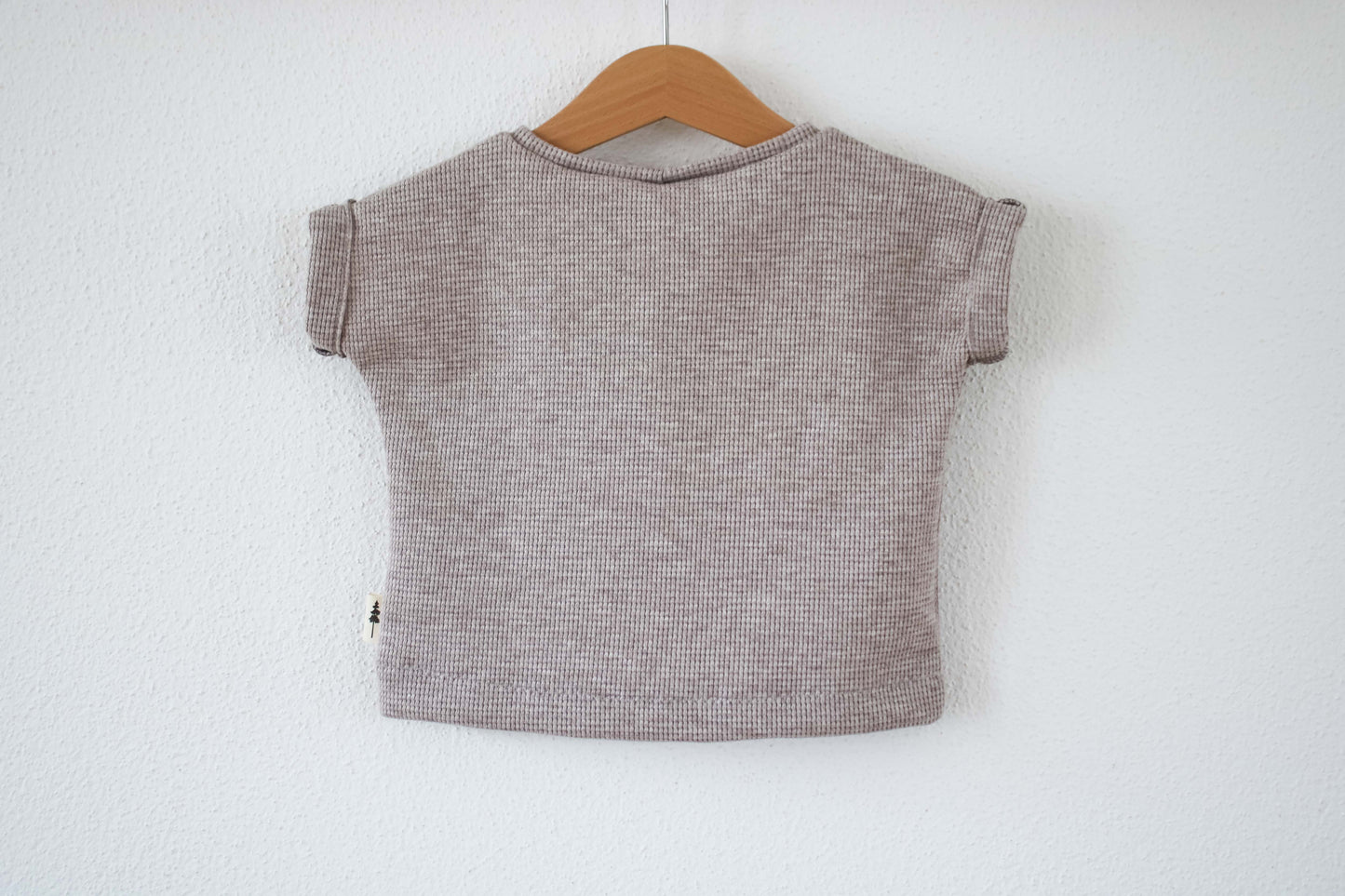 T-Shirt "Waffel" (Beige) mit Tasche