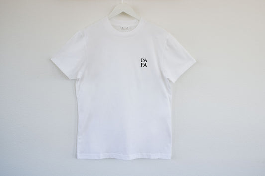 Statement T-Shirt "PAPA" (Weiß/Schwarz)