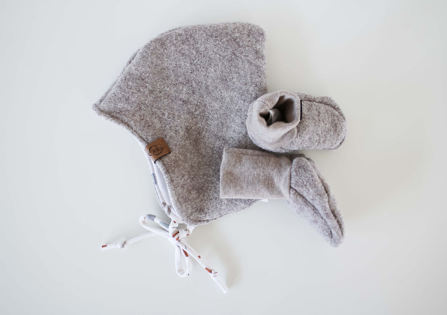 Wollwalk Mütze "Geo" (Beige)