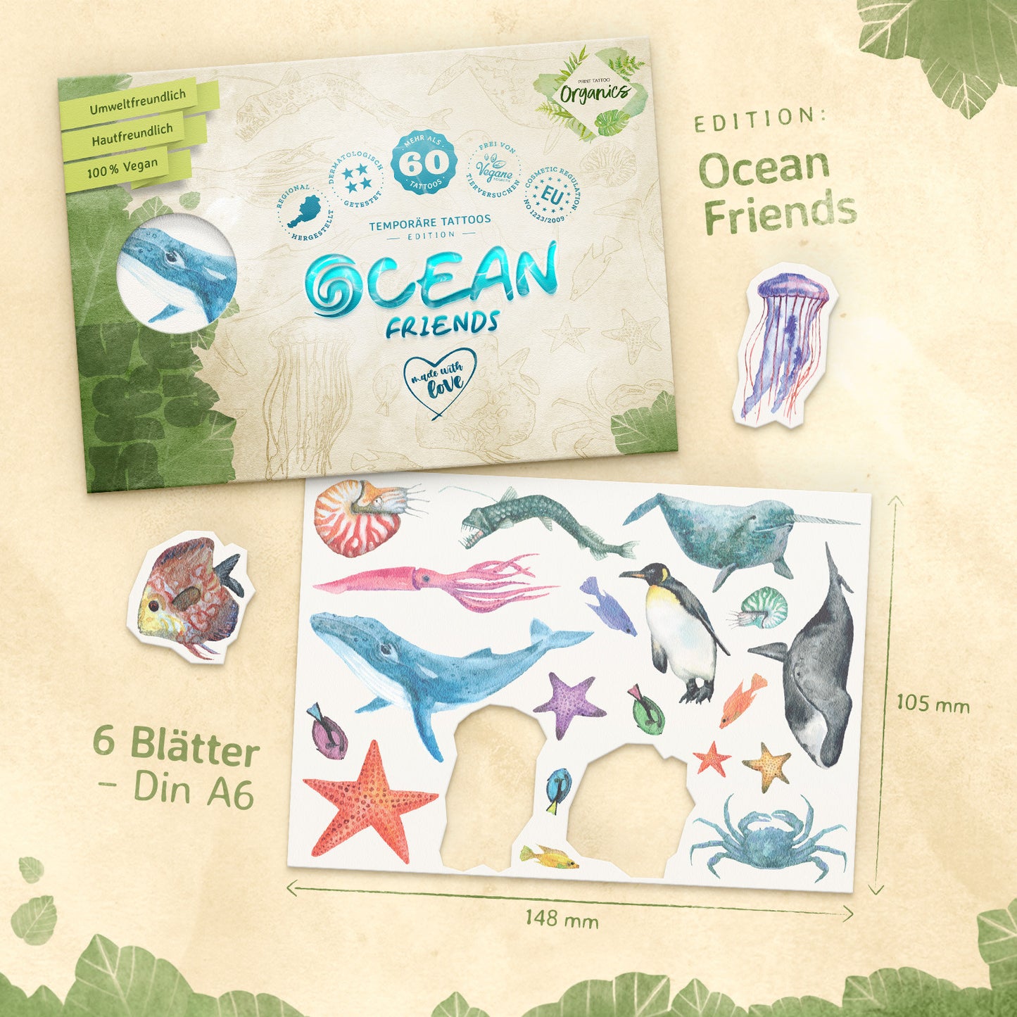 Kinder Tattoos - Ocean Friends