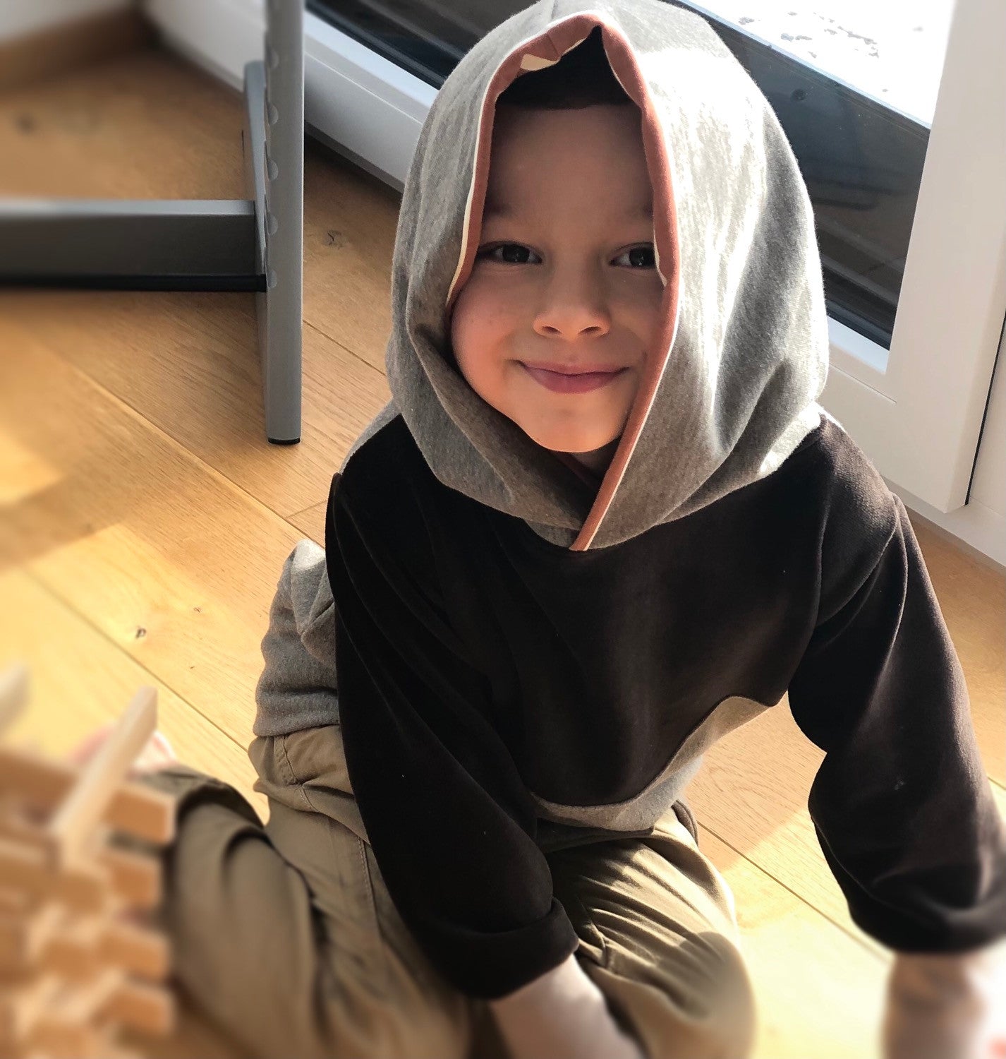 Hoodie "Stripe Mix" (Sand/Schoko)