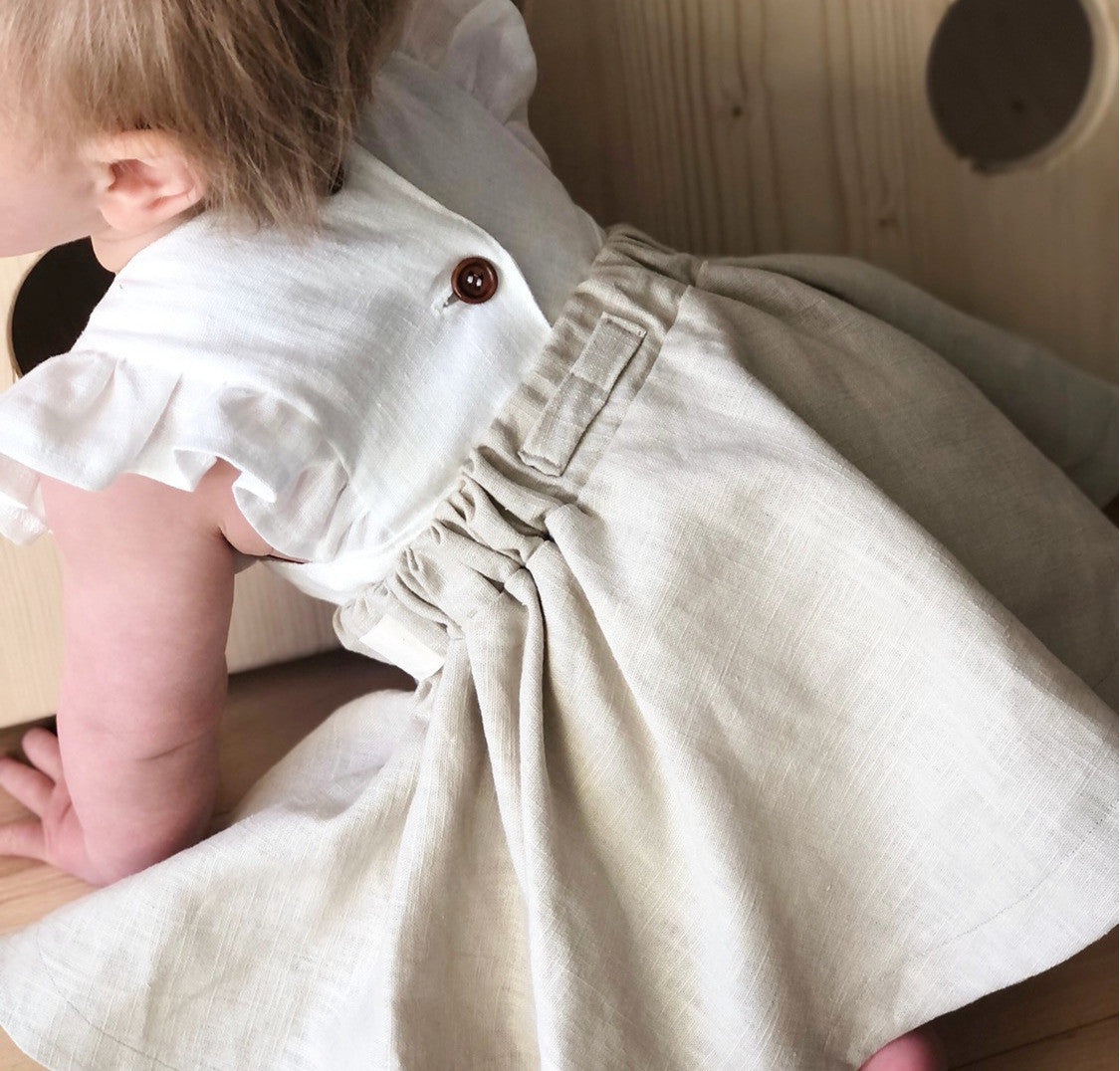Ruffled Romper "Leinen" (Creme)