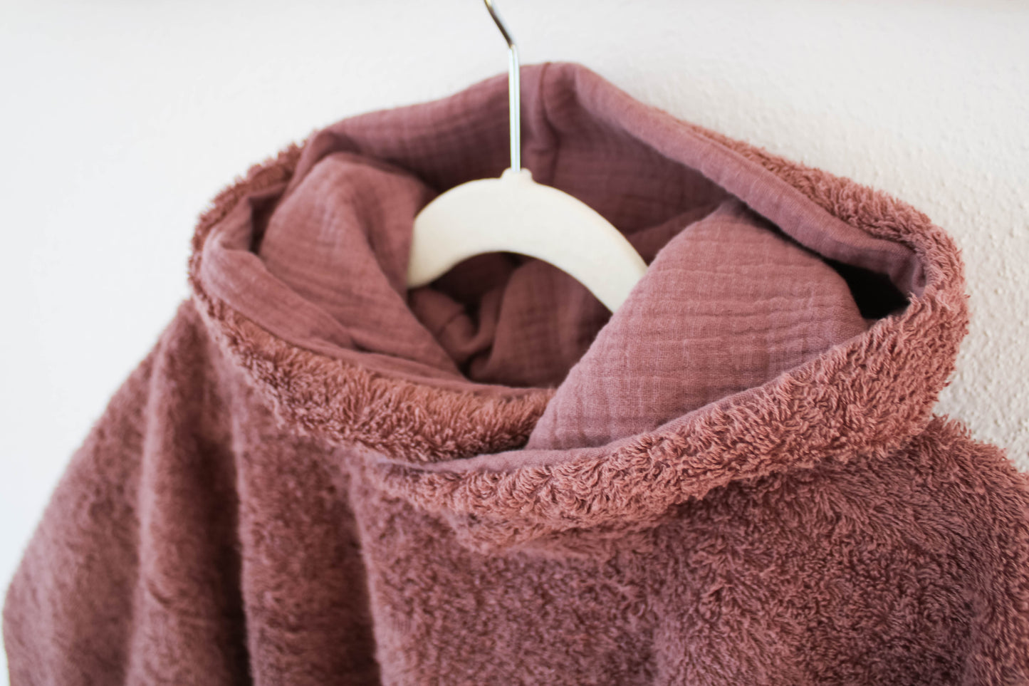 Badeponcho mit Kapuze - Baby & Kind "Frottee" (Mint/Mauve)