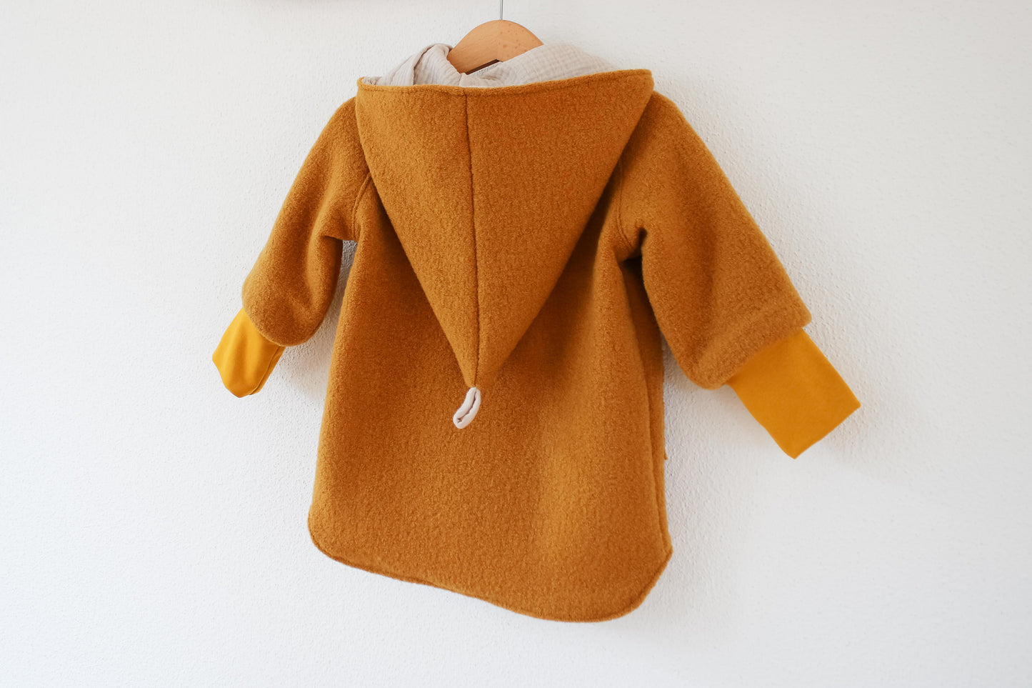 Wollwalk Jacke (Senf) mit Musselinfutter