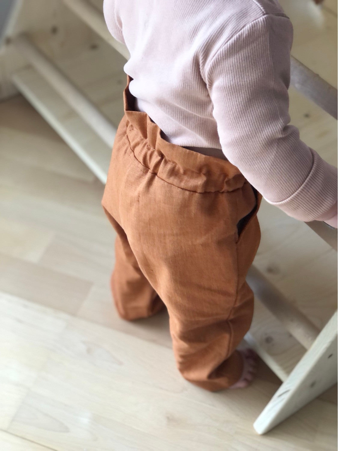 Leinenpant "Paperbag" (Rost)