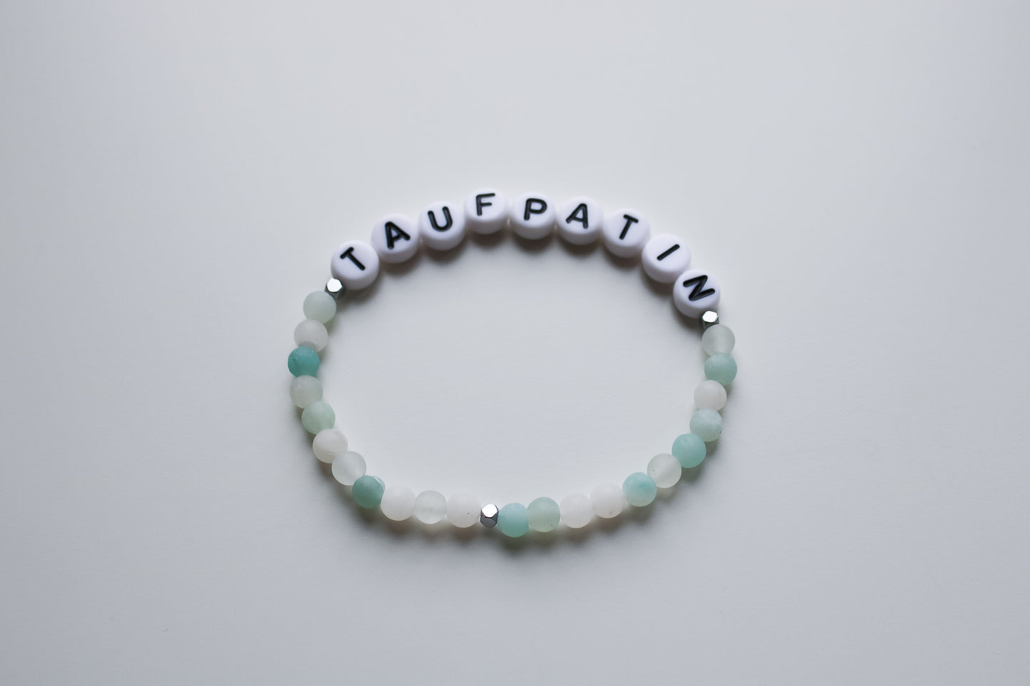 Armband "Taufpatin" (Mint/Rosa)