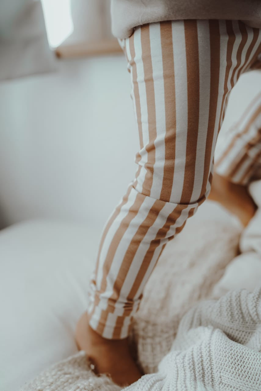 Leggings "Stripe" (Sand/Creme)