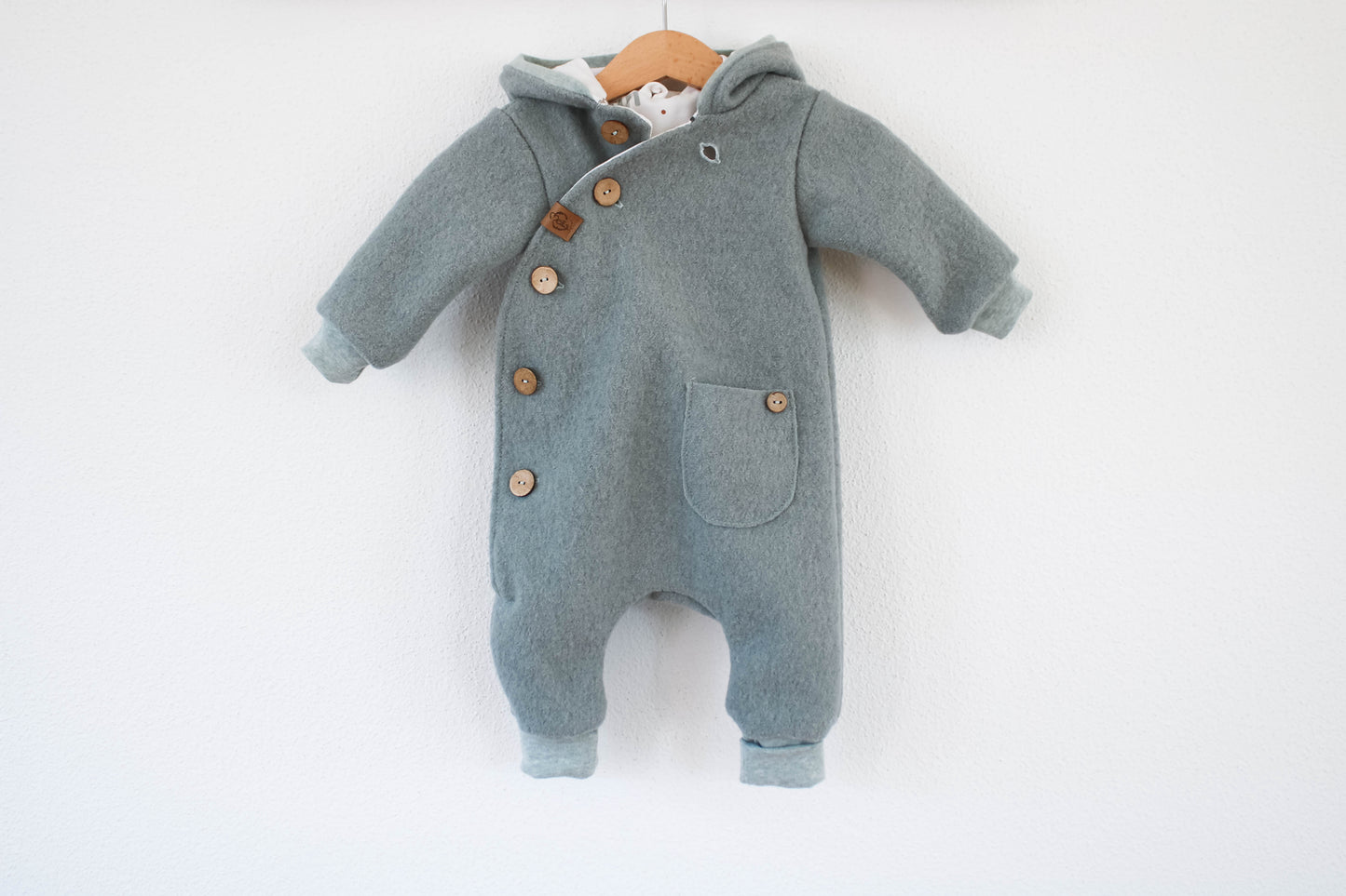 Wollwalk Overall "Geo" (Mint) mit Jerseyfutter