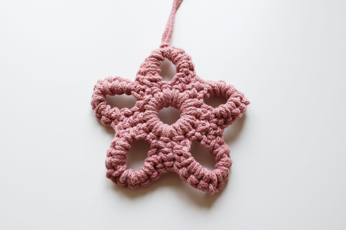 Häkelstern (Braun/Rosa/Mint/Grau/Weiß/Gelb)