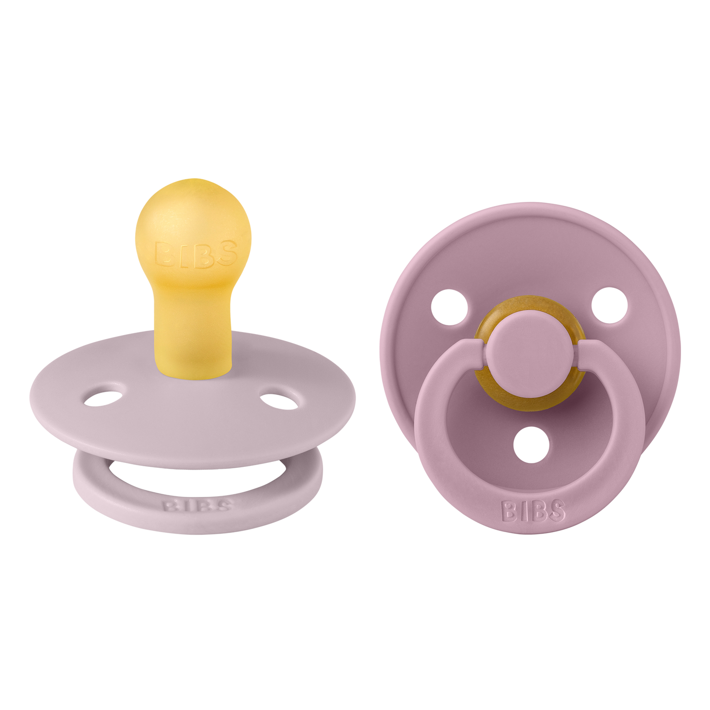 BIBS Schnuller 1 "Colour-Naturkautschuk" (Dusky Lilac & Heather) im Set
