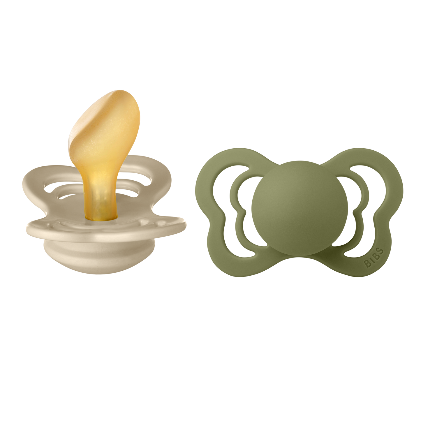 BIBS Schnuller "Couture-Naturkautschuk" (Olive & Vanilla) im Set