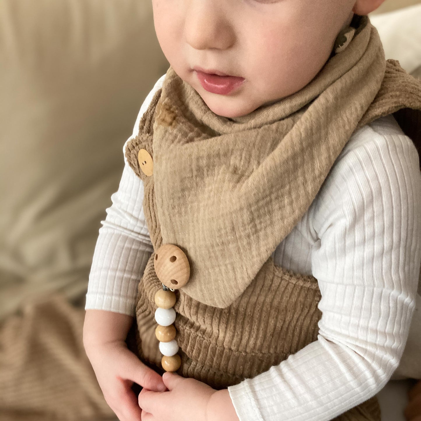 Halstuch "Musselin" (Beige/Grau)
