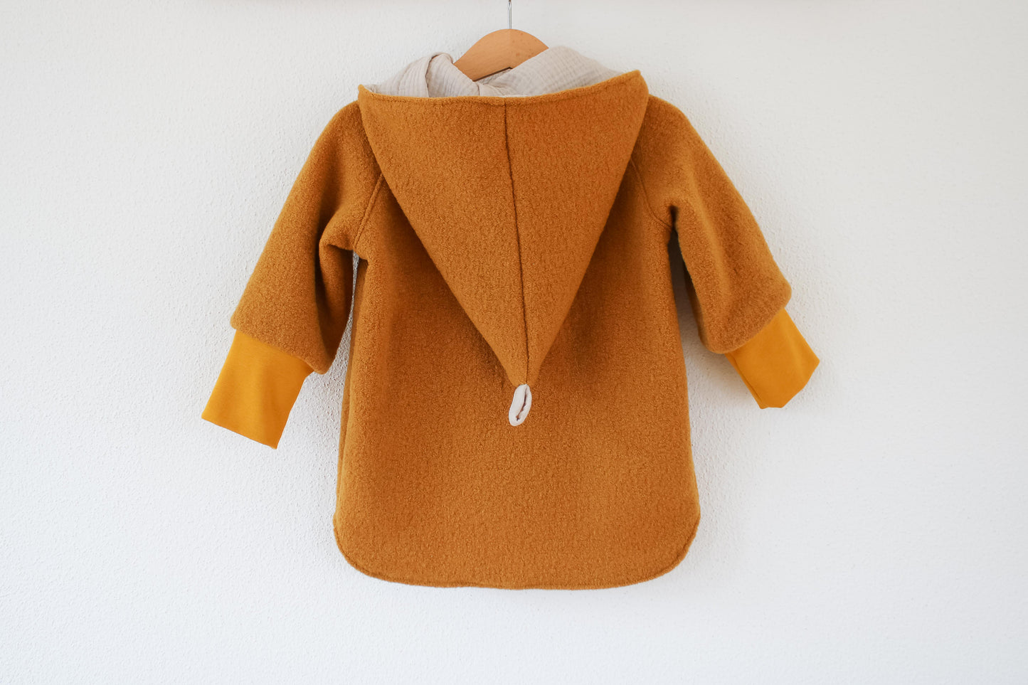 Wollwalk Jacke (Senf) mit Musselinfutter