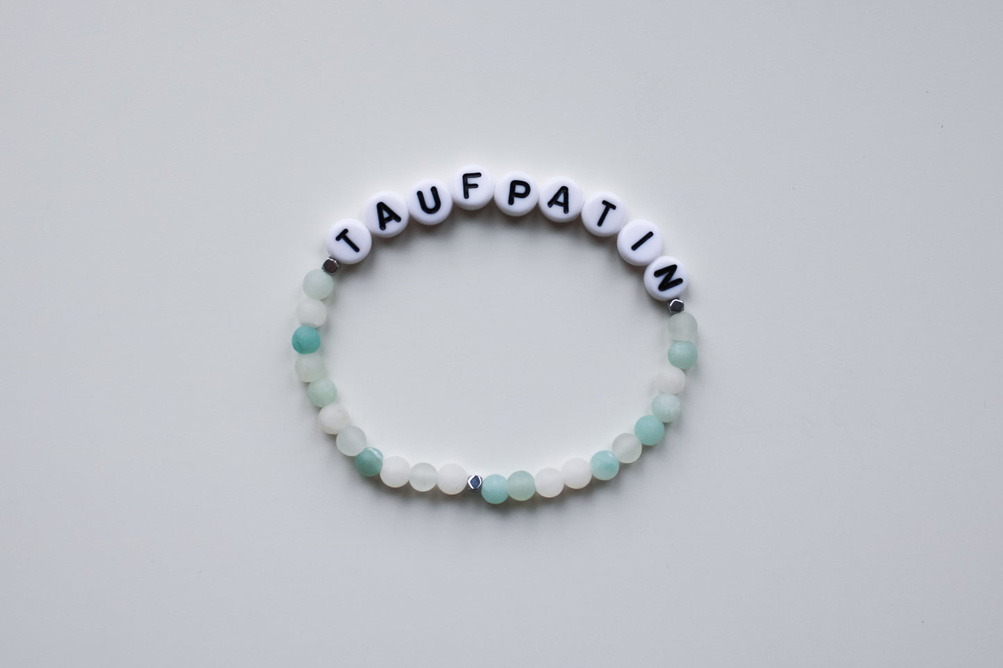 Armband "Taufpatin" (Mint/Rosa)