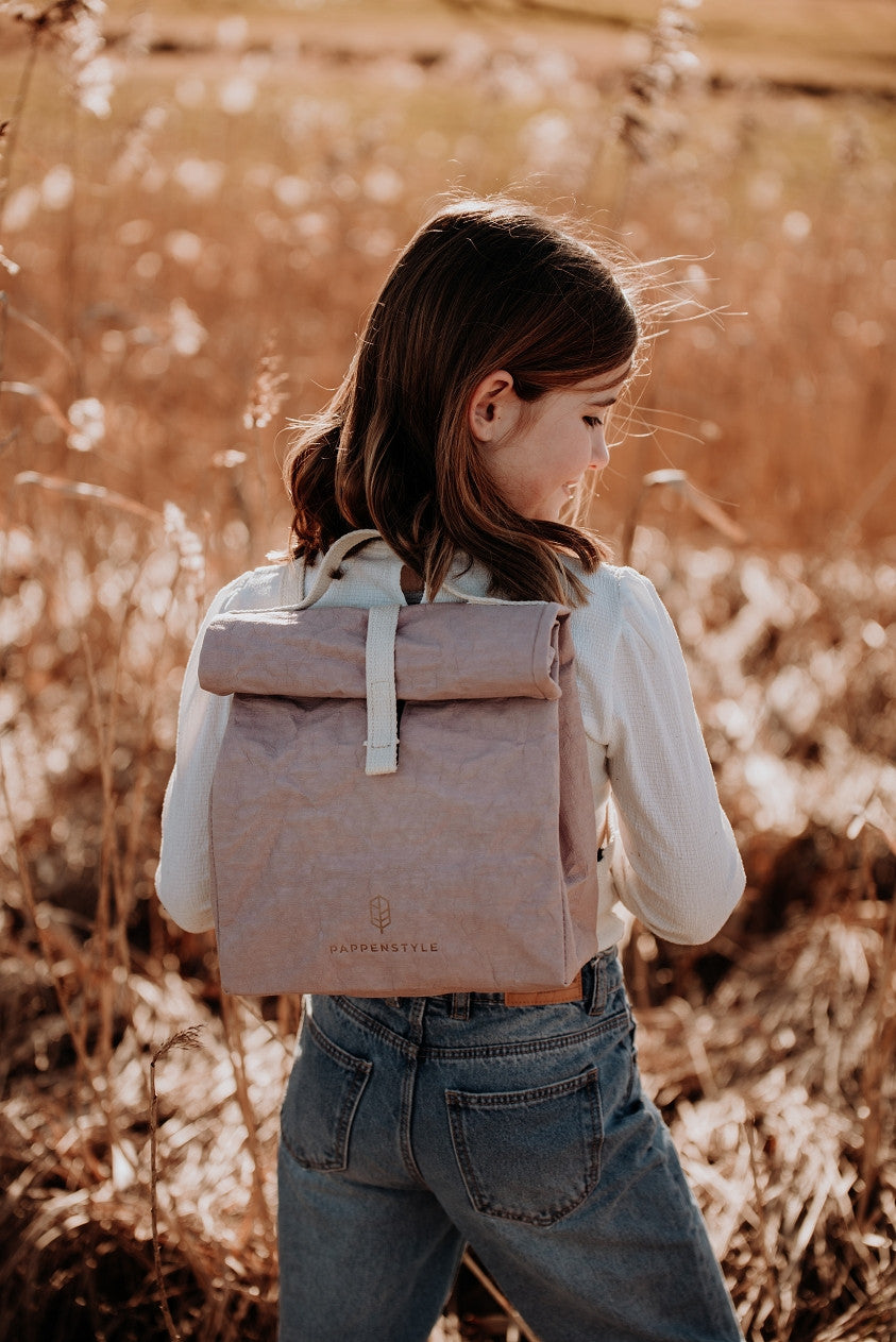 Kinderrucksack "Vio" (Caramel/Light Grey/Olive/Rose) aus Papier