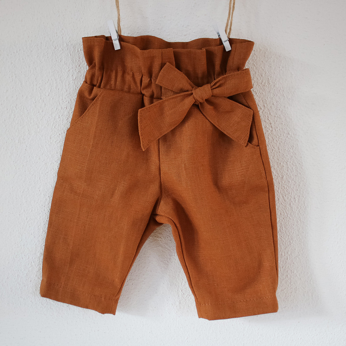 Leinenpant "Paperbag" (Rost)