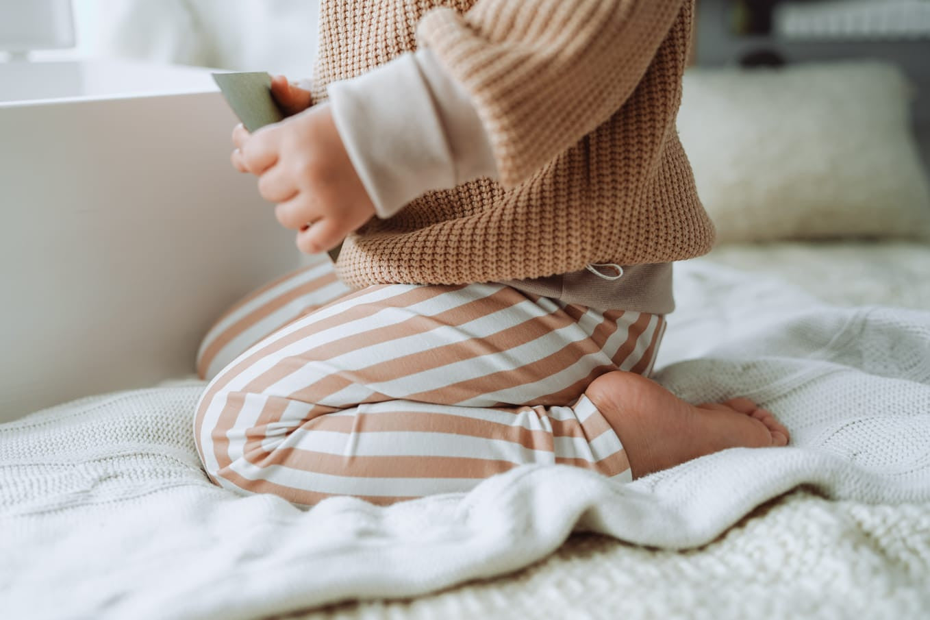 Leggings "Stripe" (Sand/Creme)