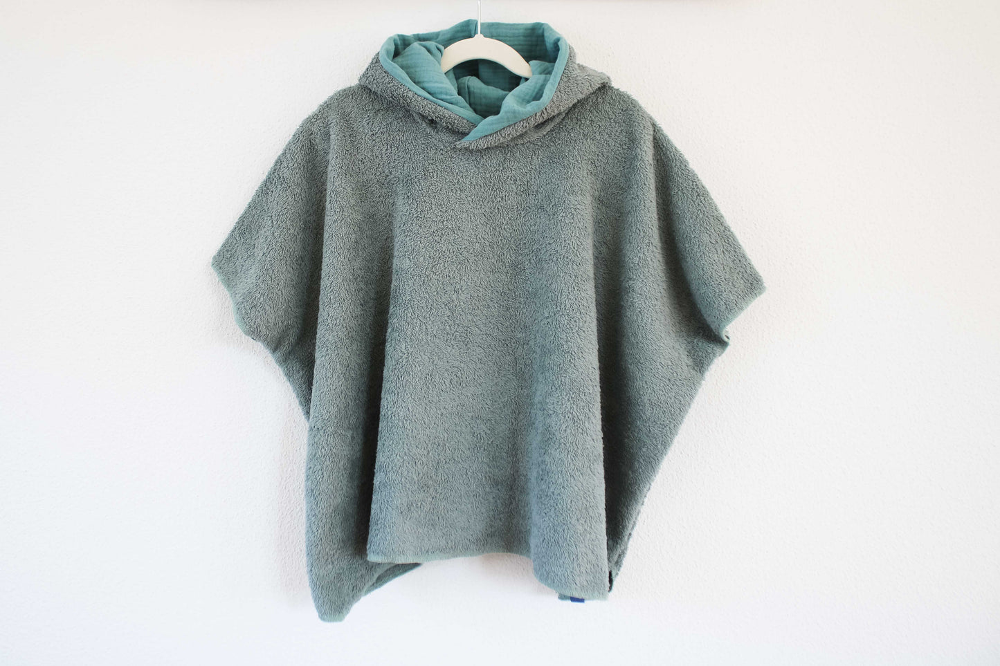 Badeponcho mit Kapuze - Baby & Kind "Frottee" (Mint/Mauve)