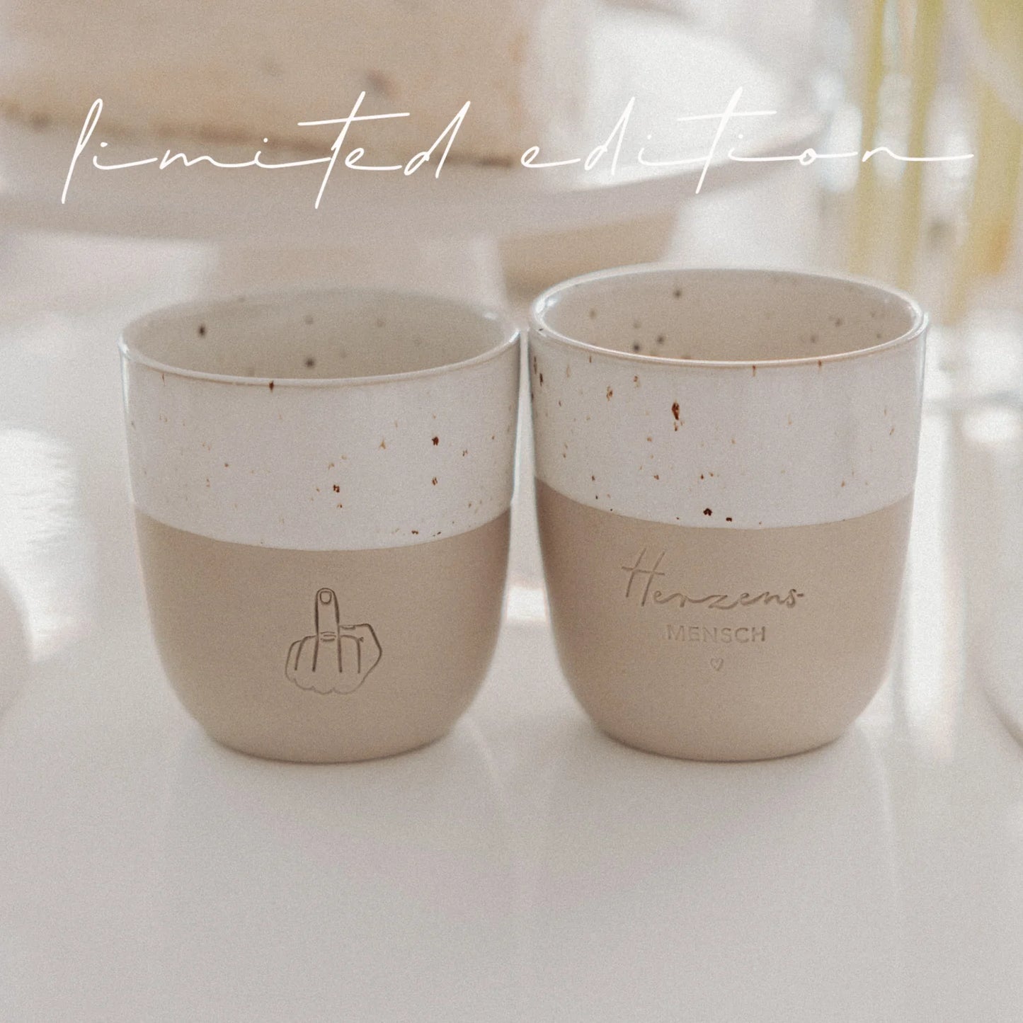 Eulenschnitt Becher "Herzensmensch" (limited edition)