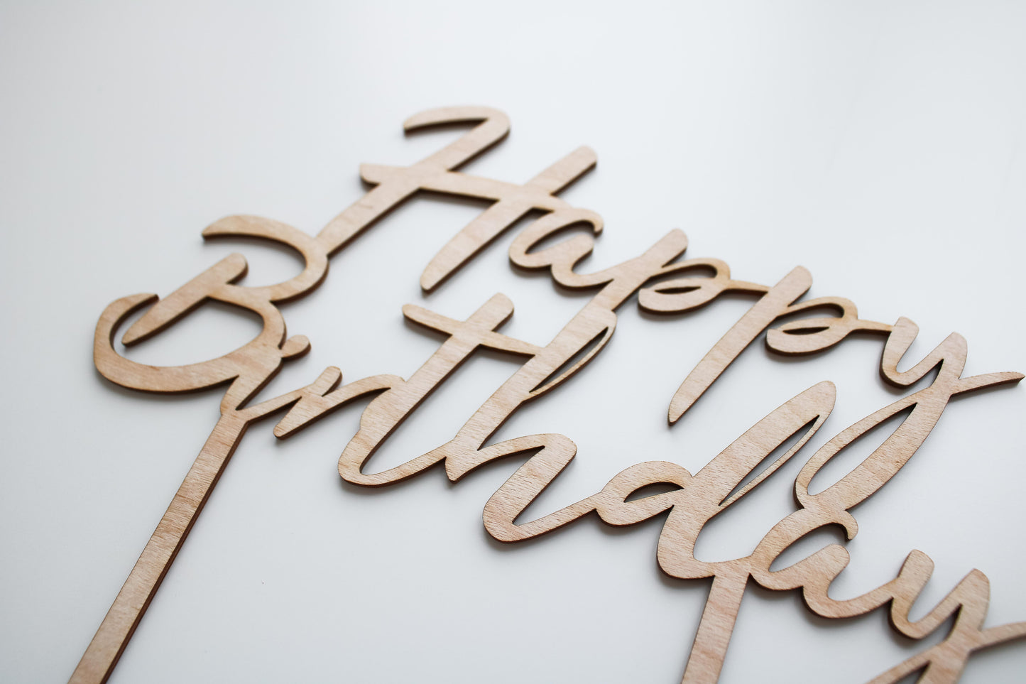 Cake-Topper "Happy Birthday" (natur/Holz)