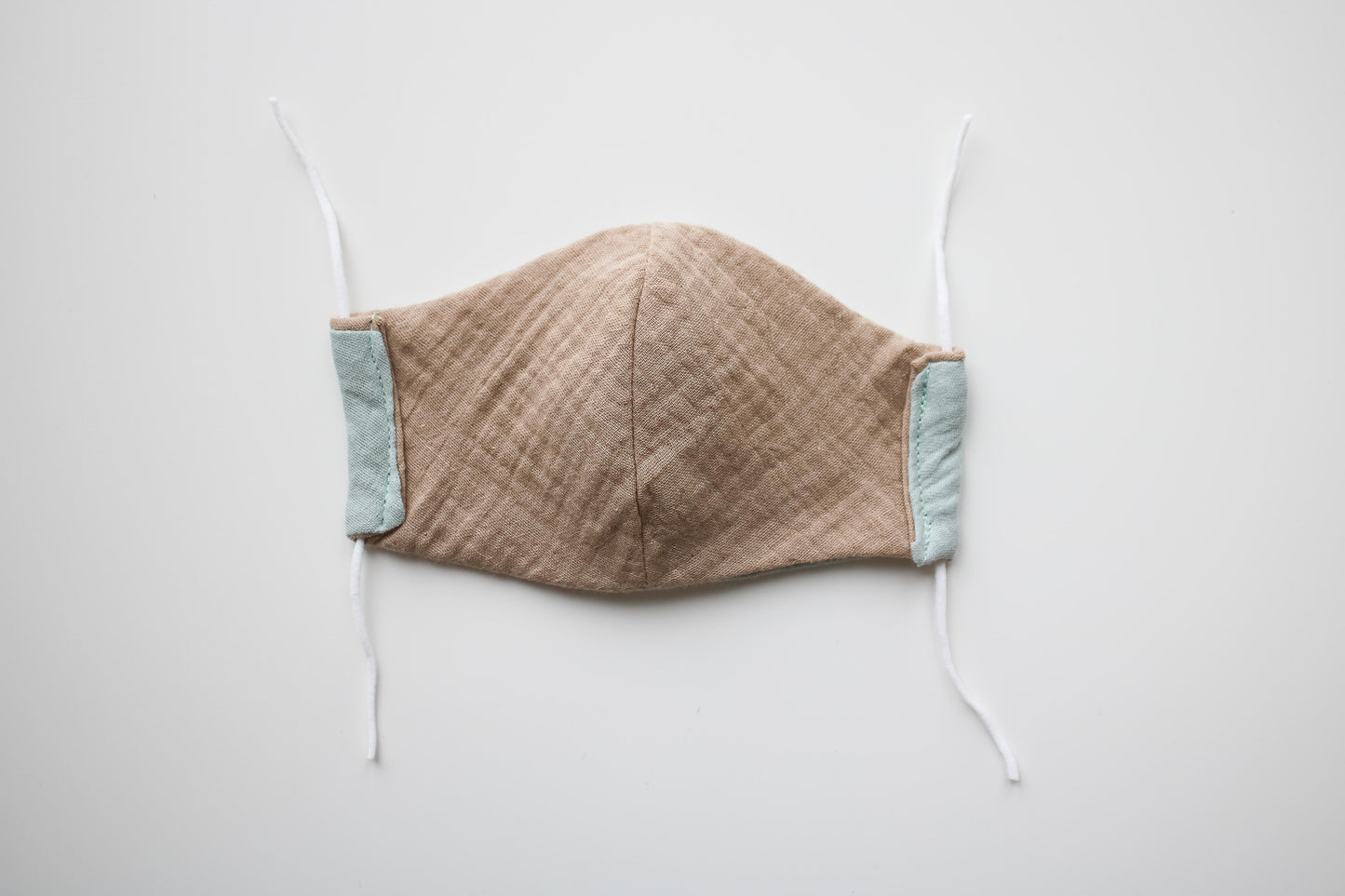 Kids Mund-Nasen-Bedeckung "Musselin" (Mint/Beige)