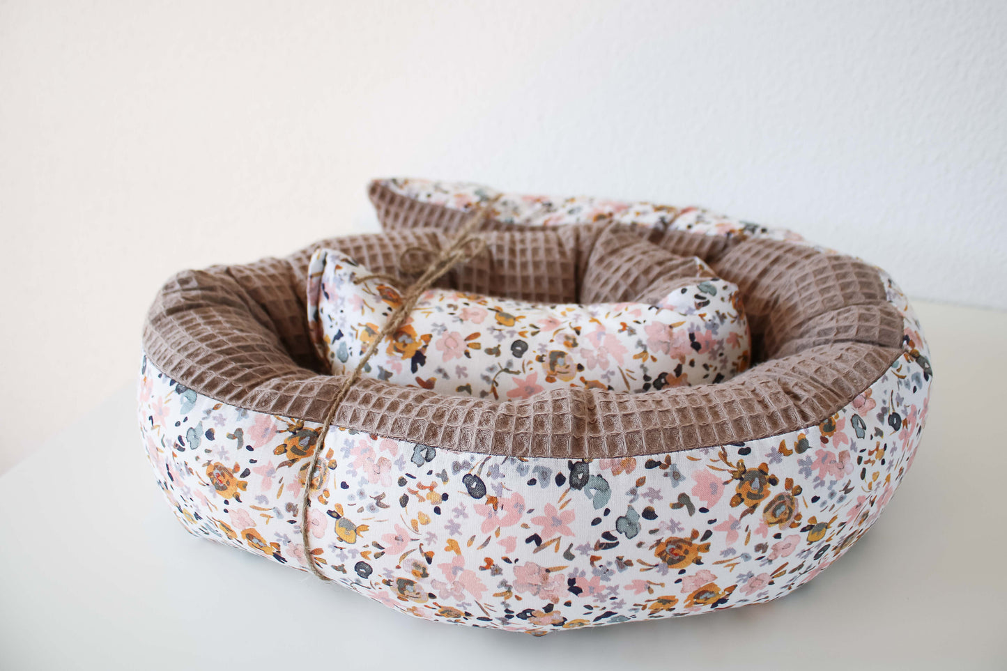Kinderwagenschlange "Flowers" (Smokey Beige)