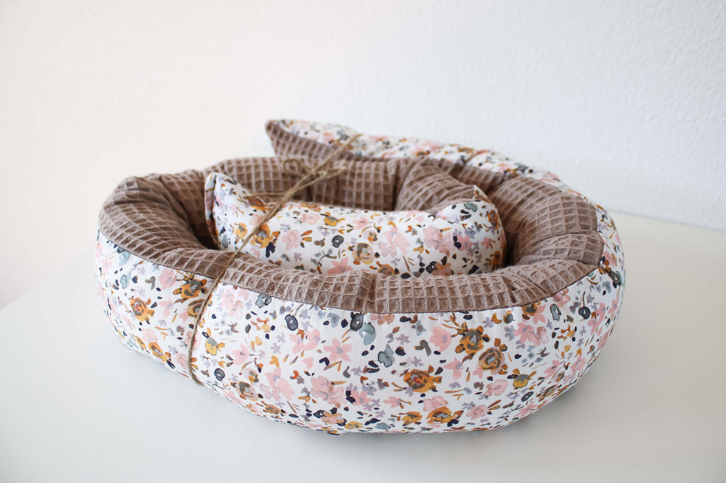 Kinderwagenschlange "Flowers" (Smokey Beige)