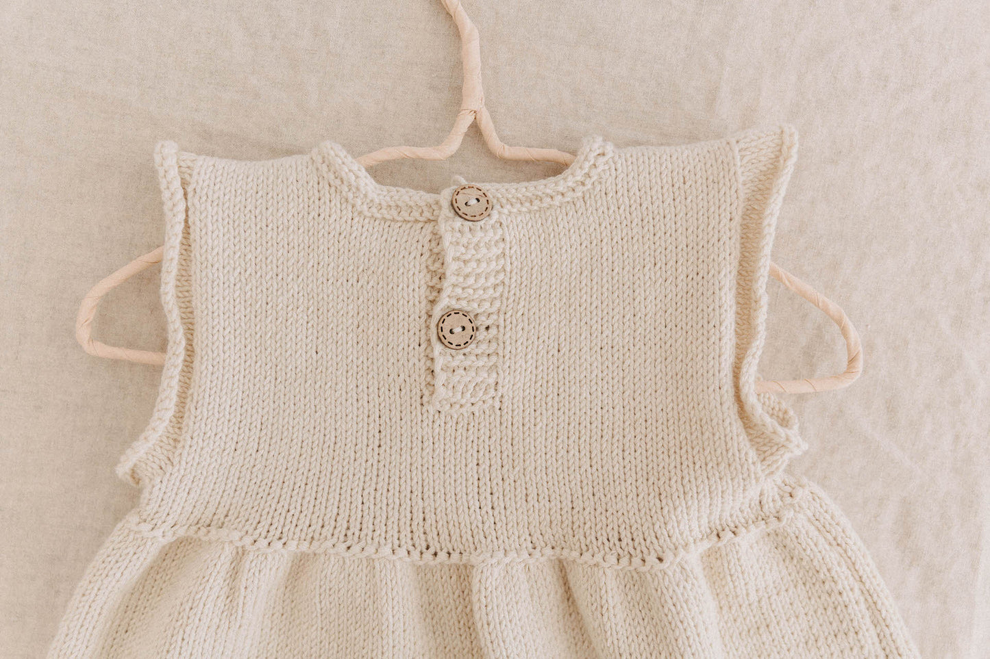 Greenmoonkids Strickkleid "GreenRosa" (Ecru)