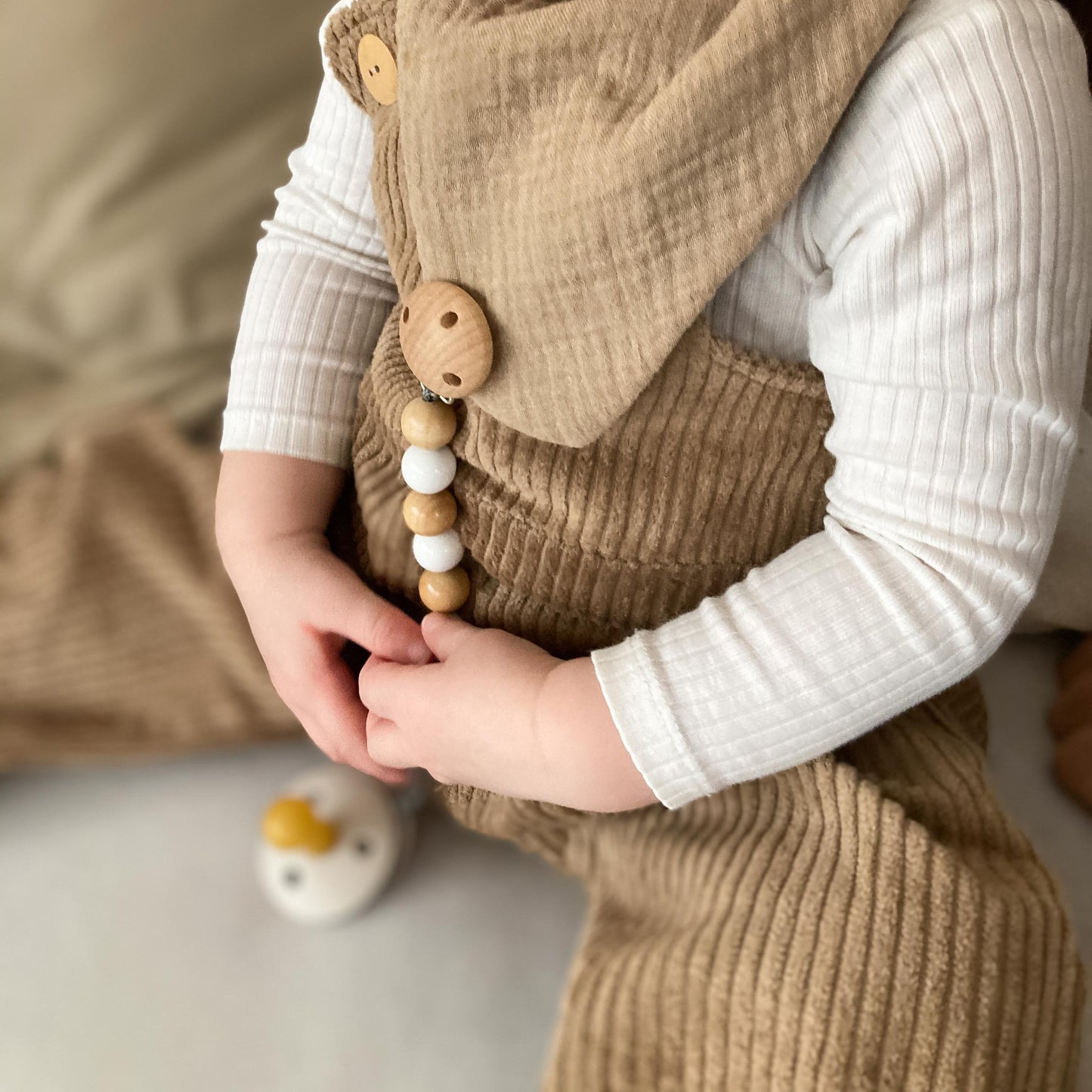 Holzschnullerkette "White Love"