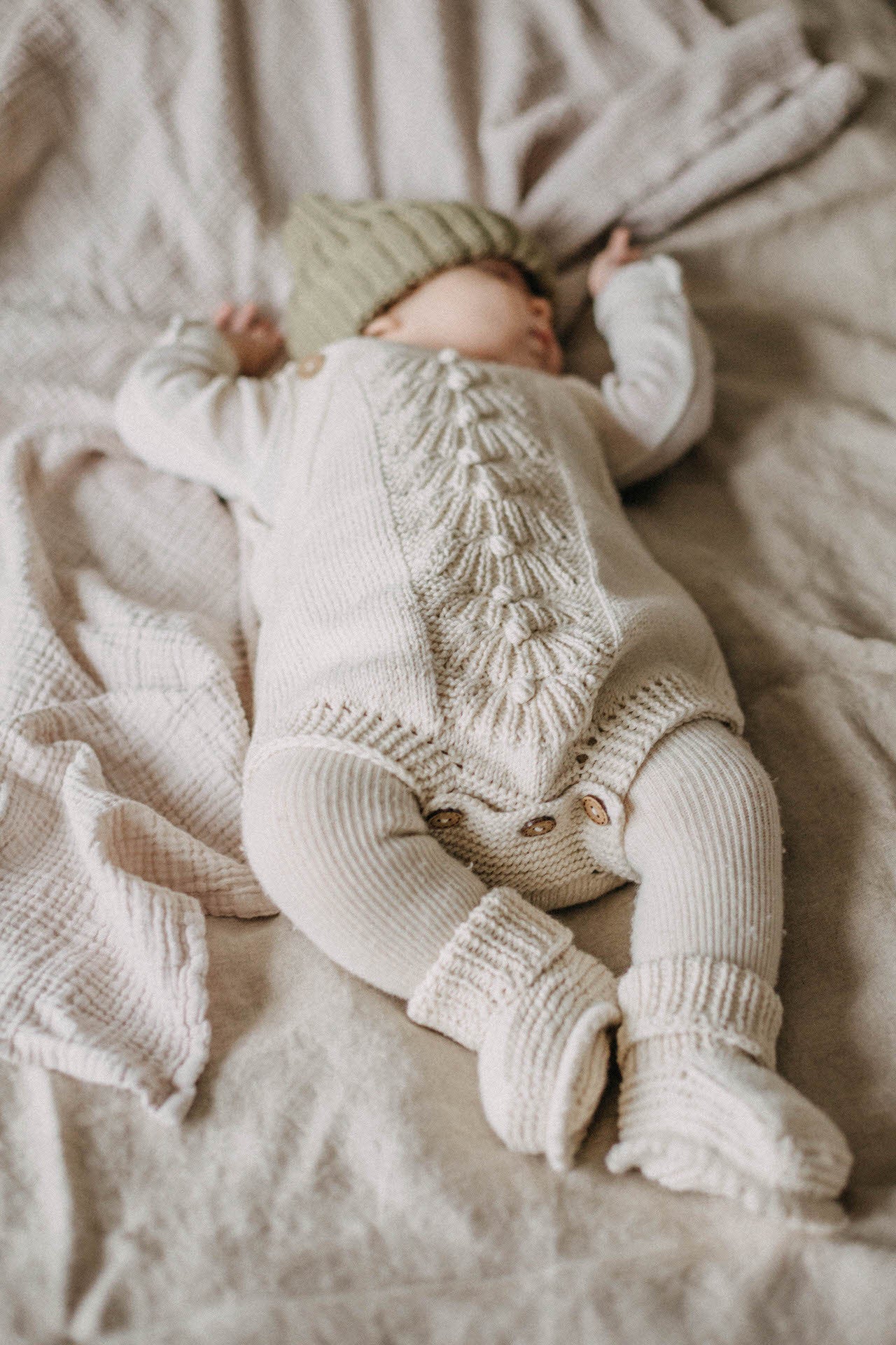 Greenmoonkids Strickromper "GreenMeri" (Ecru)