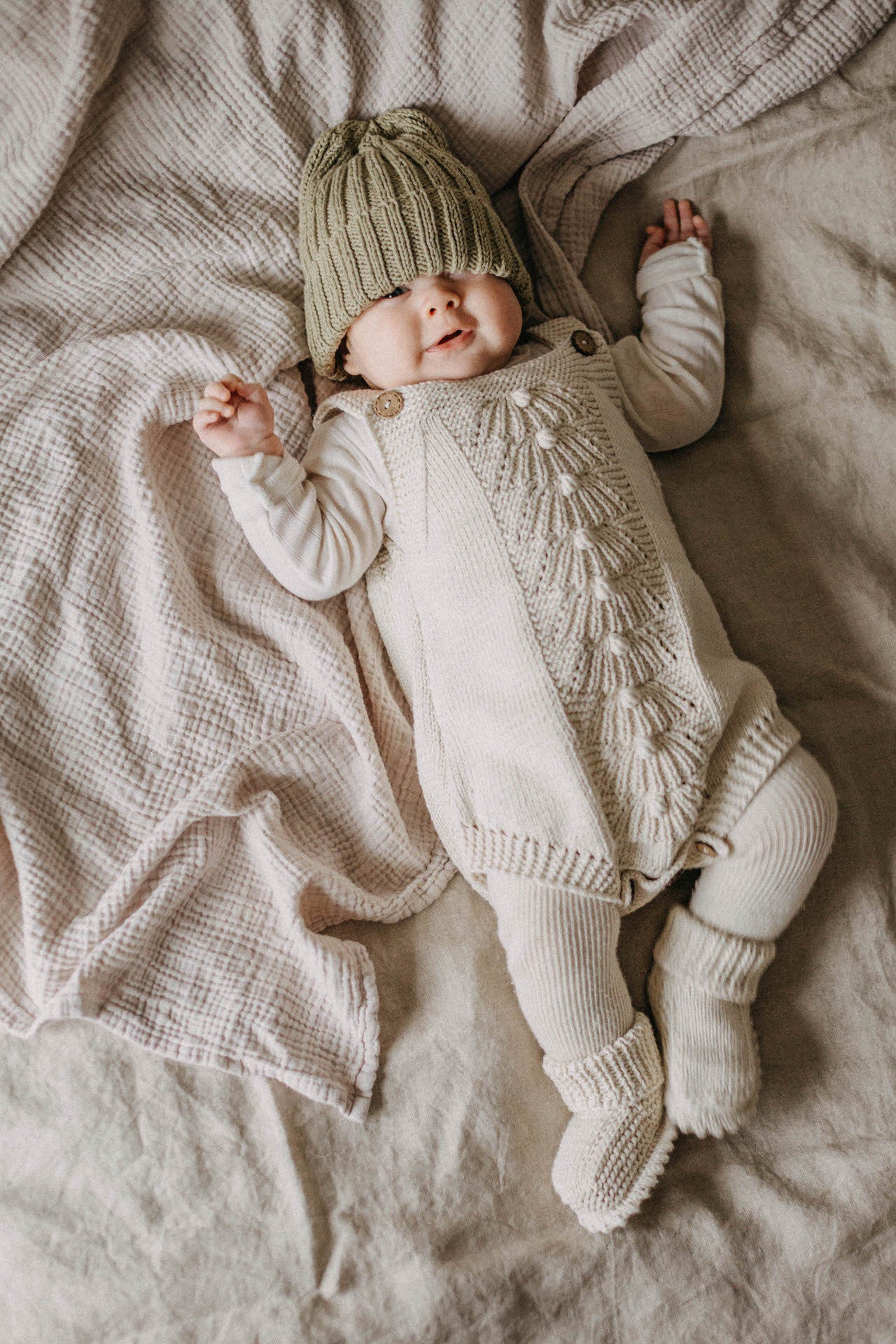 Greenmoonkids Strickromper "GreenMeri" (Ecru)
