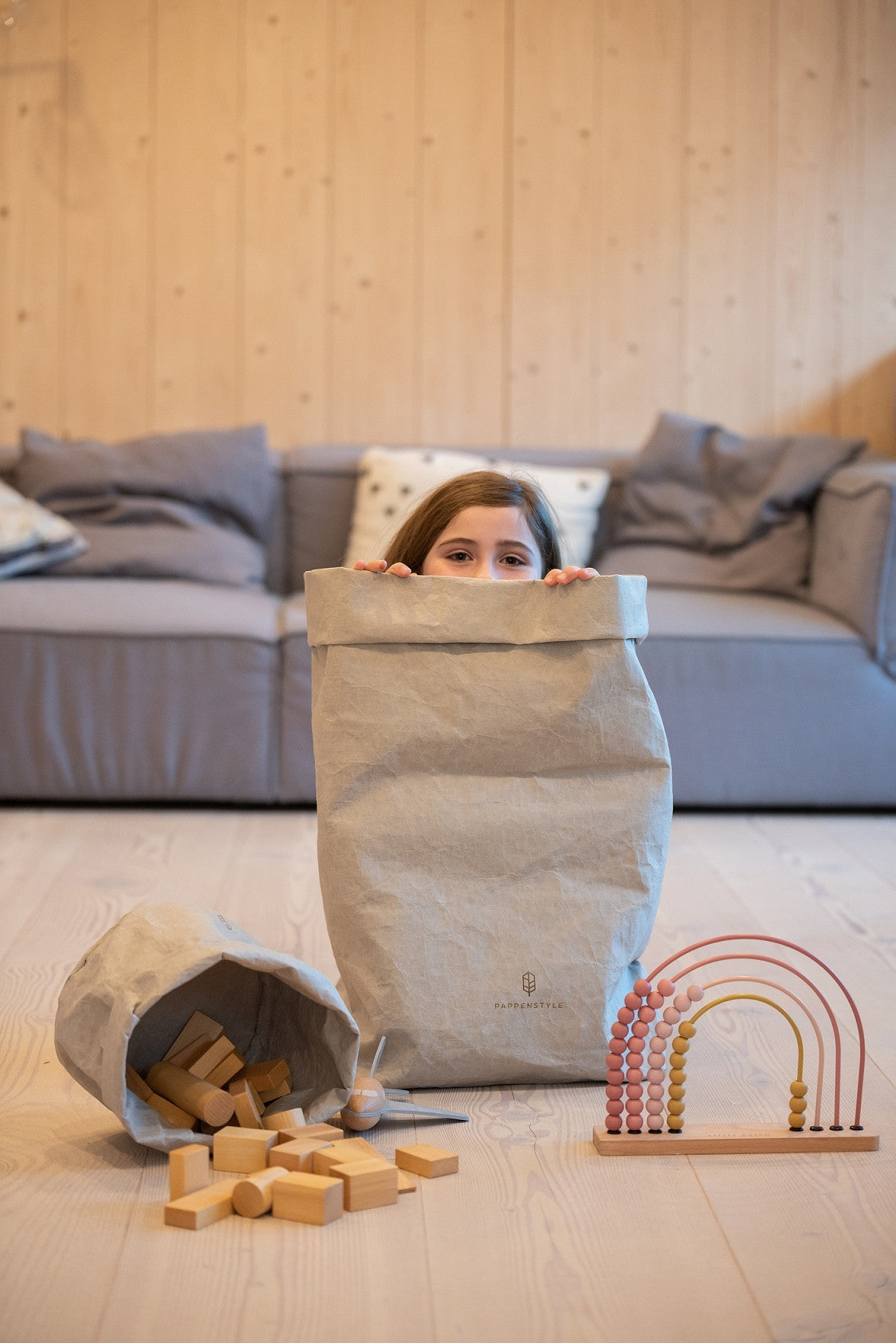 Aufbewahrung "Block XXXL" (Rose/Dark Grey) aus Papier