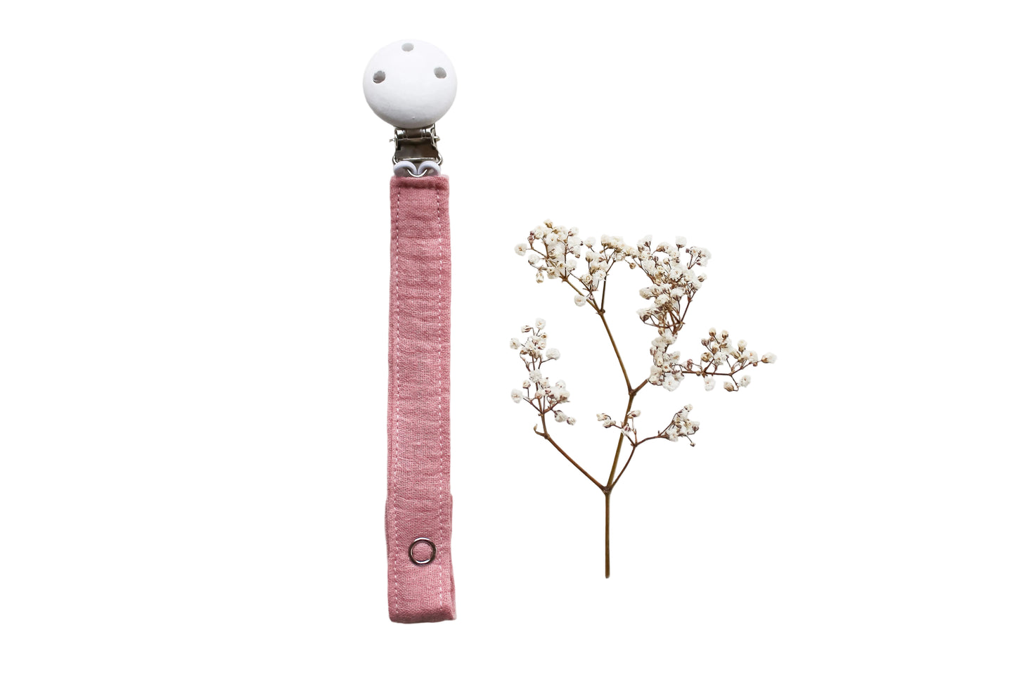 Stoffschnullerkette "Rosa"
