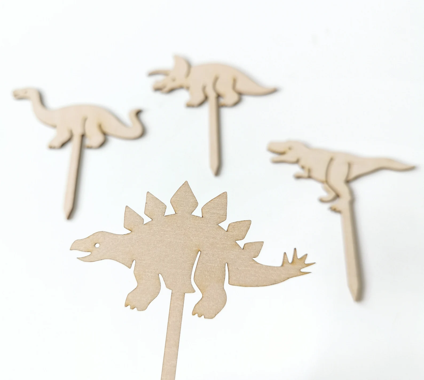 Cake-Topper "Dino-Deko" (natur/Holz)