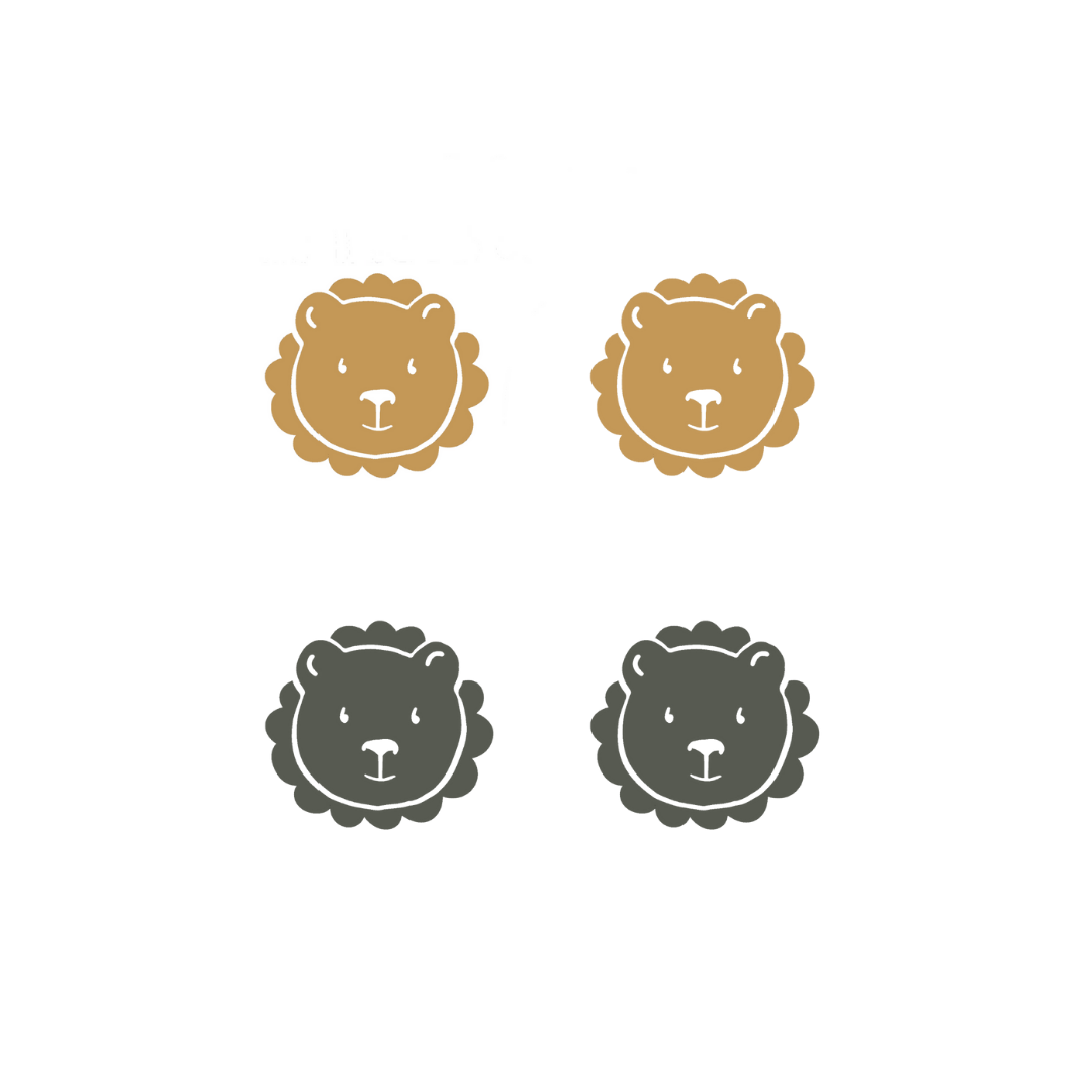 Bügelmotiv "Löwe" (Khaki/Beige) mit Verstärkung