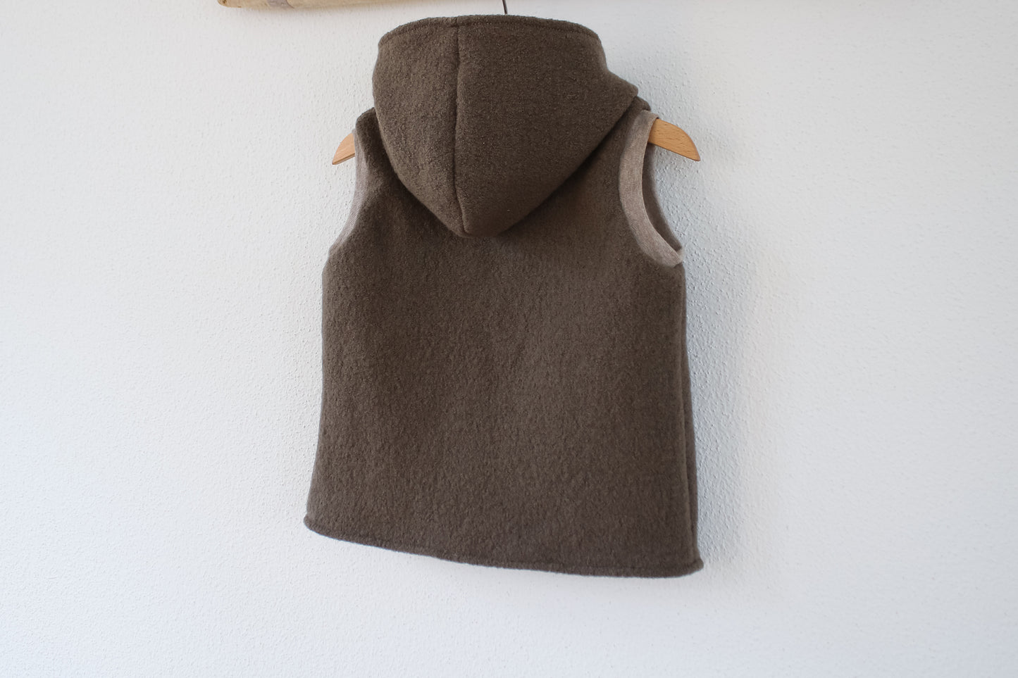 Wollwalk Weste (Taupe) mit Reißverschluss