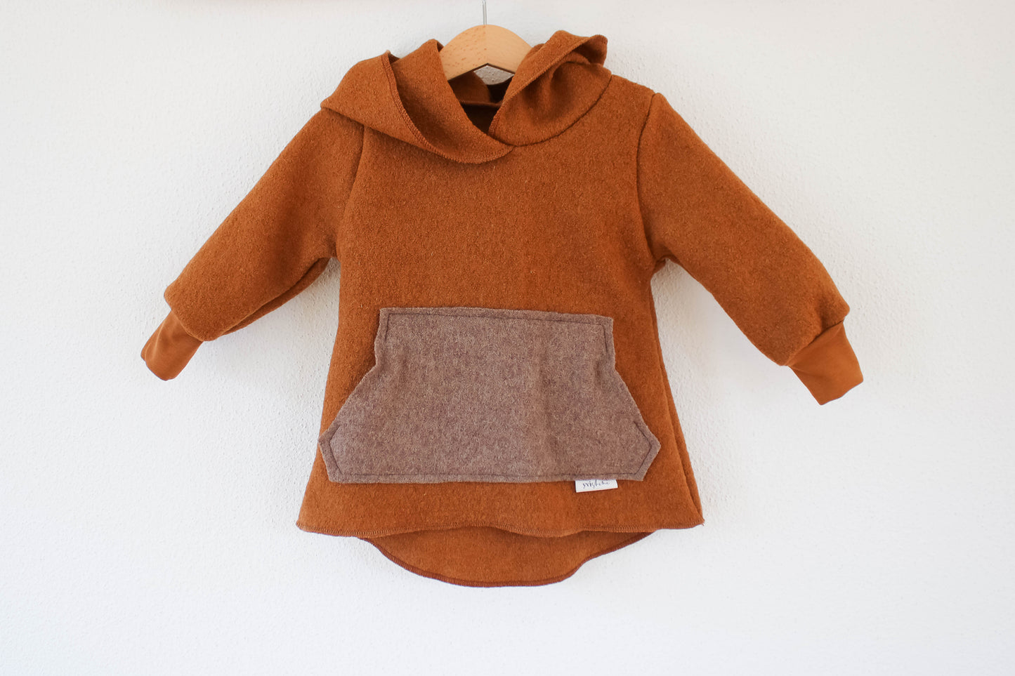 Wollwalk Pullover (Zimt/Beige)