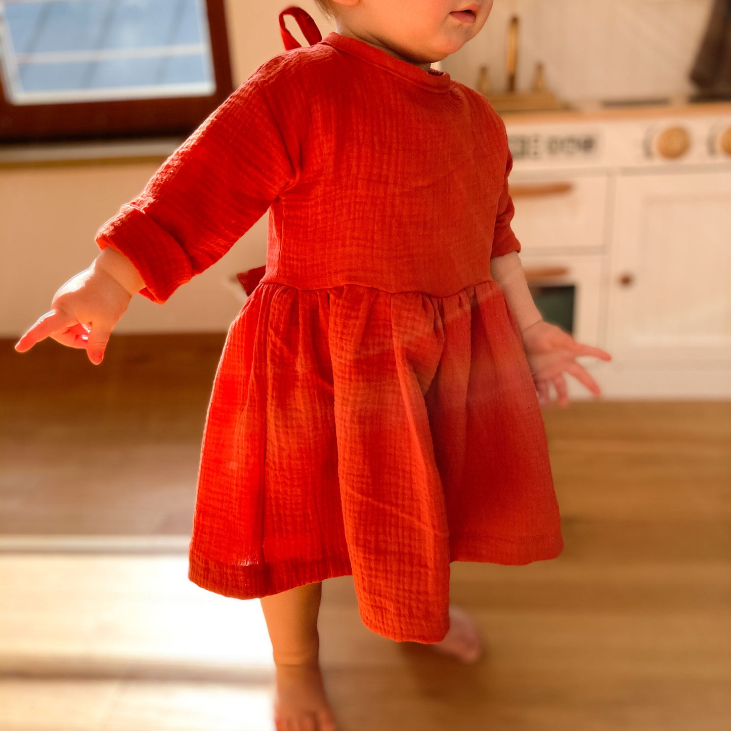 Schwingendes Musselin Kleid "Dusty Pepper" (Cayenne)