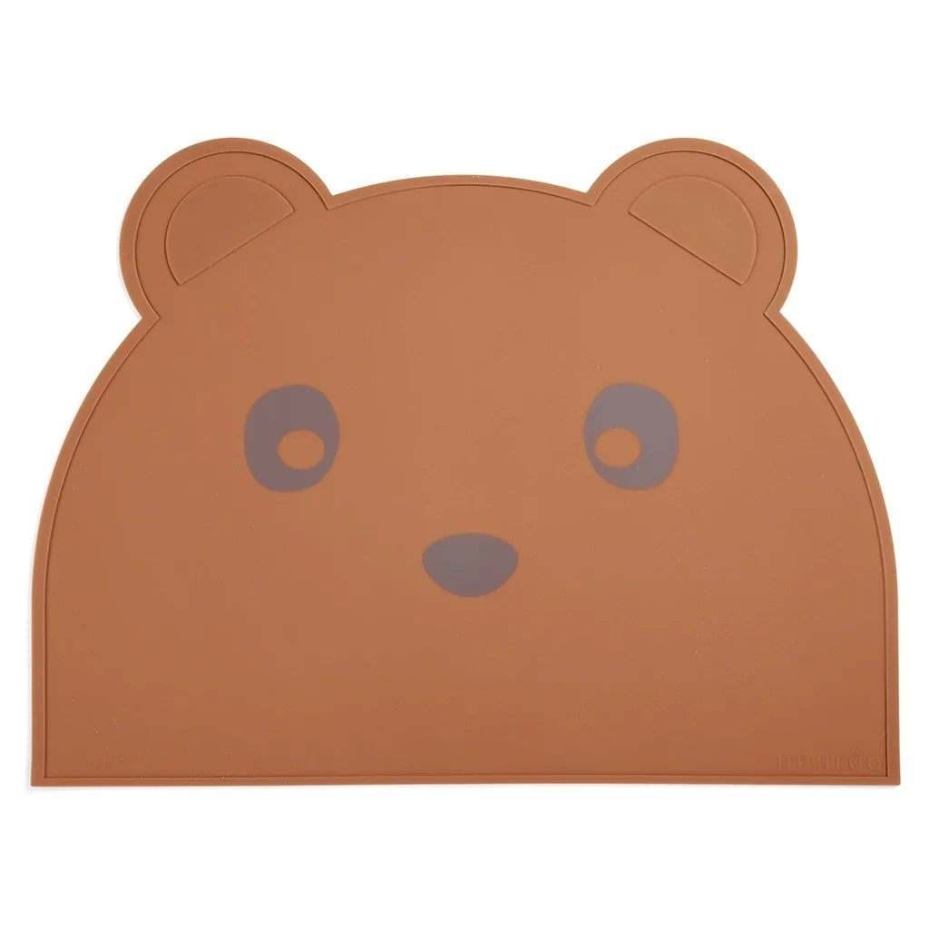 Nuuroo Platzset "Bär" (Cobblestone/Caramel) aus Silikon