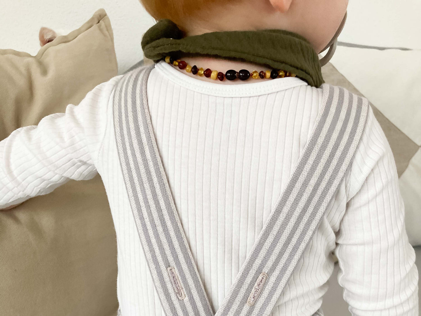 Kleines Halstuch "Musselin" (Oliv/Beige)