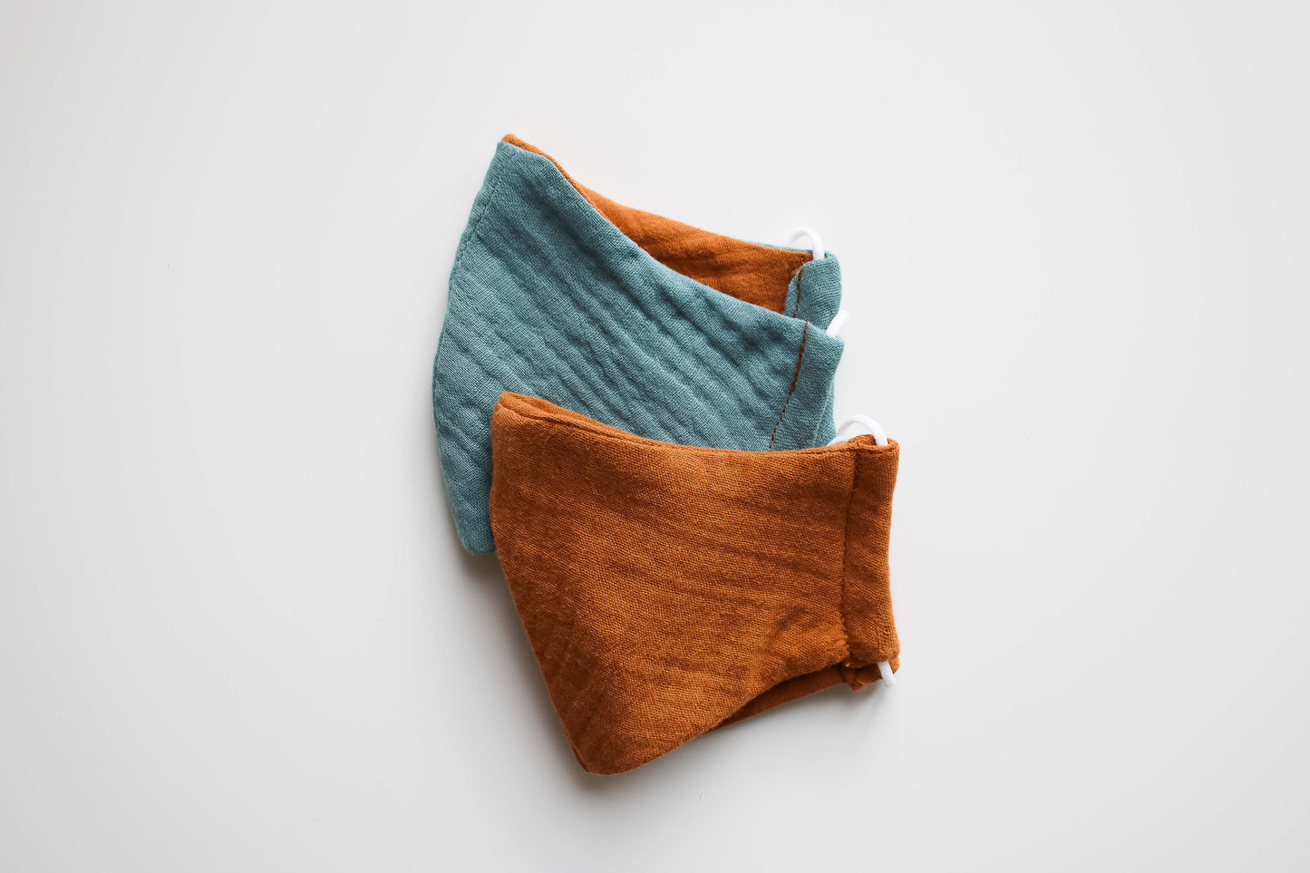 Kids Mund-Nasen-Bedeckung "Musselin" (Ocker/Antique Mint)