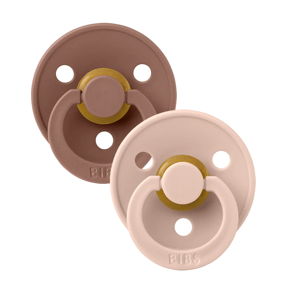 BIBS Schnuller 1 "Colour-Naturkautschuk" (Wood & Blush) im Set